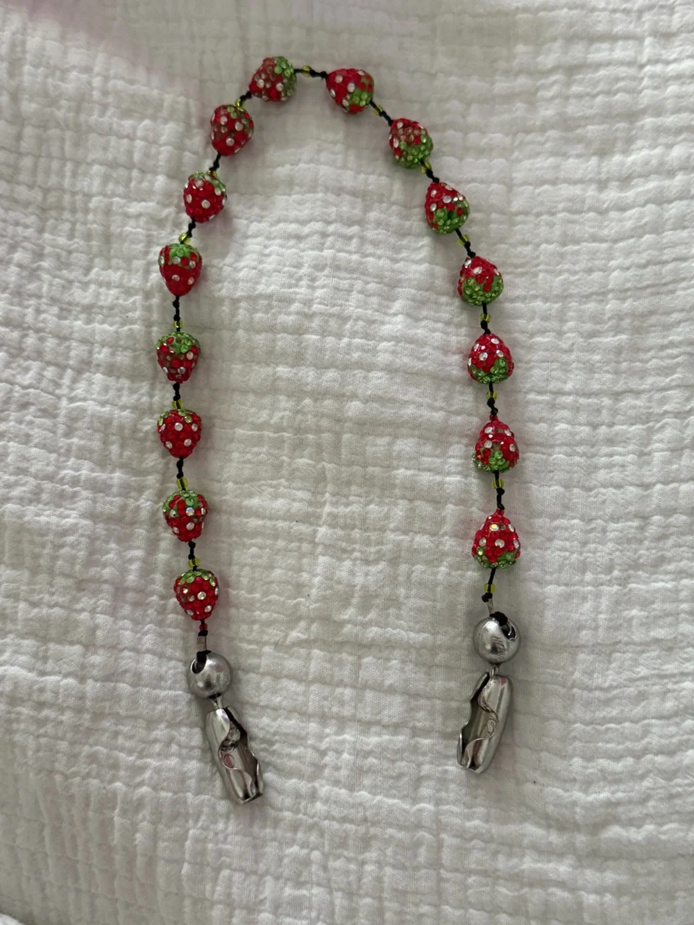 Strawberry Crystal Pavé Beaded Wrist Strap for IPhone Case